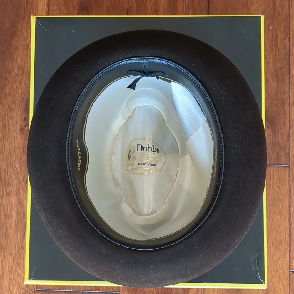 MEN'S VINTAGE DOBBS FELT BROWN FEDORA SIZE 6 7/8 - Picture 5 of 16